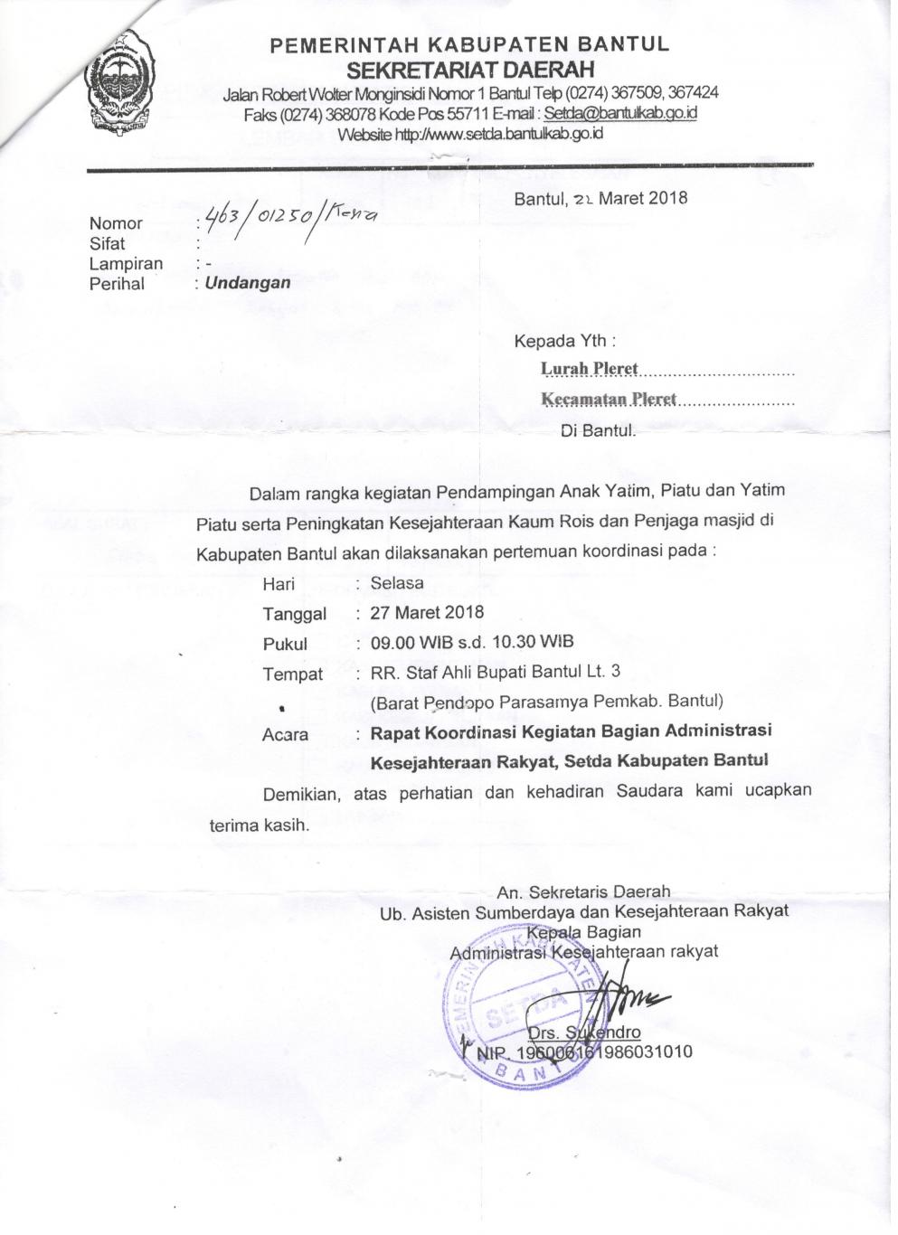 Rapat Koordinasi Kegiatan Bagian Administrasi Kesejahteraan Rakyat, Setda Kabupaten Bantul